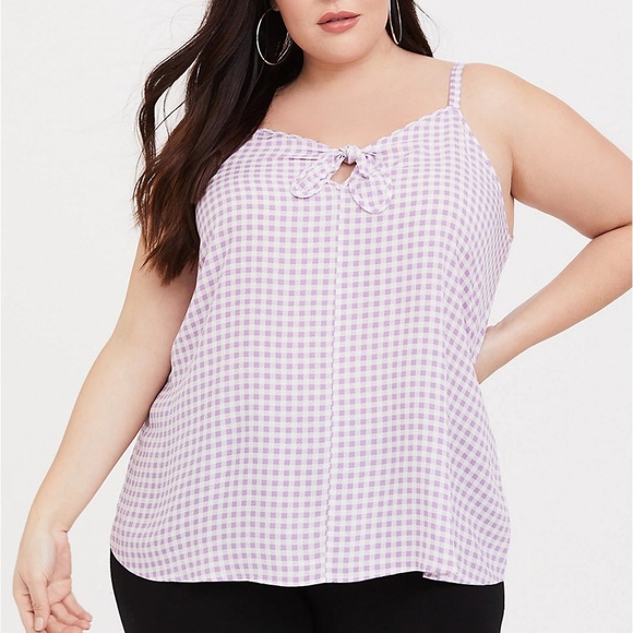 torrid Tops - Torrid 5X Tank Top Cami Gingham Plaid Purple Plus